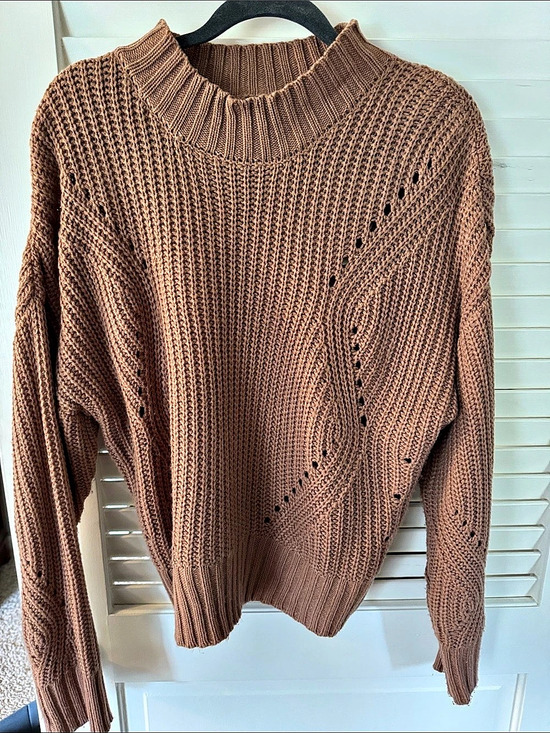 moon + mackenzie Sweaters - moon + mackenzie Brown Knit Sweater Size Large